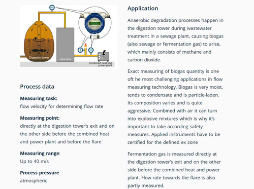 Höntzsch Vortex VA40 ZG8 Ex-d ATEX-废水处理中产生的气体和生物沼气测量